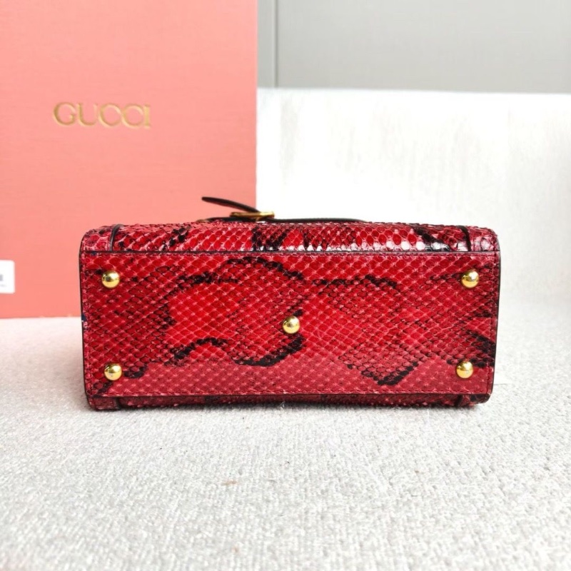 Gucci Diana竹節蛇皮mini托特包20*16*9 98新配件盒子塵袋肩帶-4