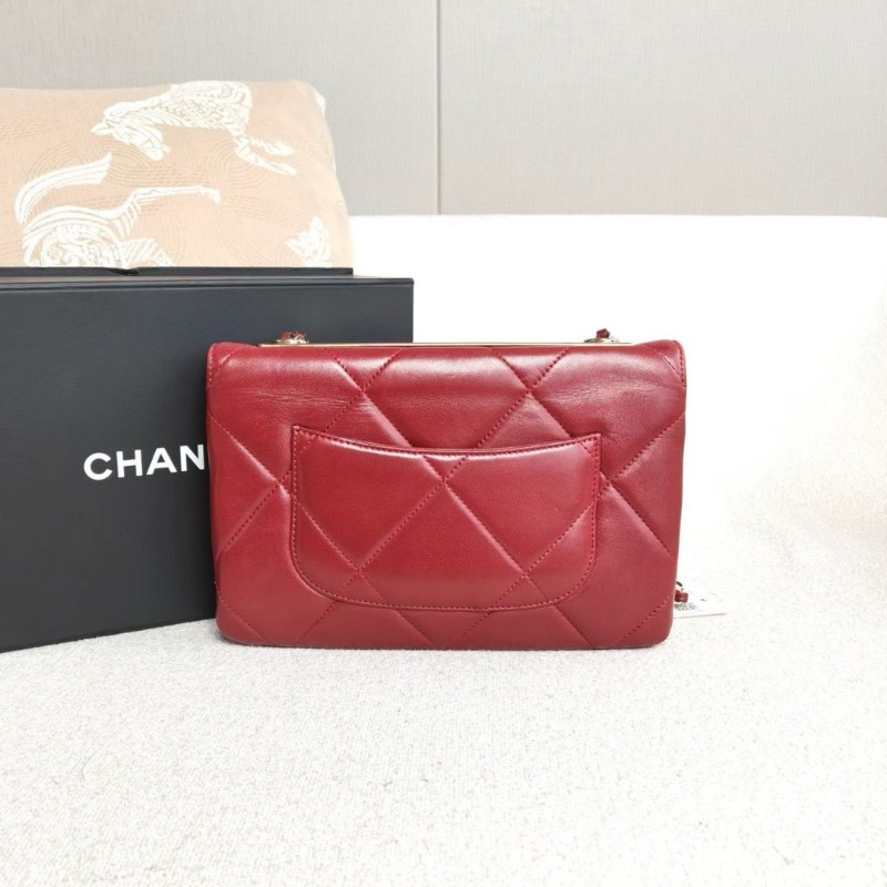 Chanel 紅金trendycc肩背包羊皮25*17*8 98新配件盒子塵袋-2