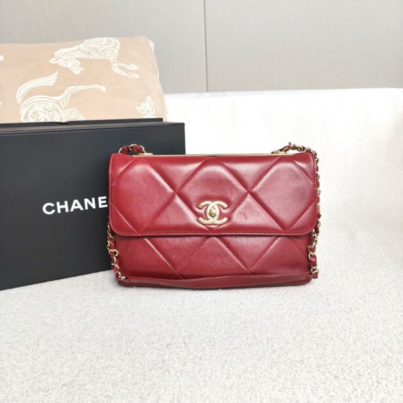 Chanel 紅金trendycc肩背包羊皮25*17*8 98新配件盒子塵袋-3