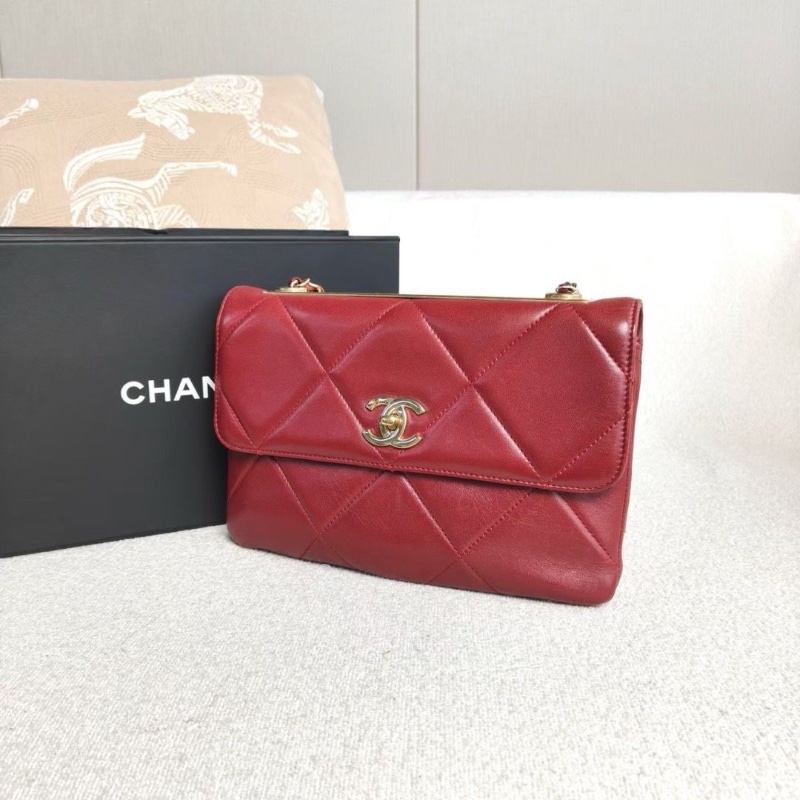 Chanel 紅金trendycc肩背包羊皮25*17*8 98新配件盒子塵袋-4