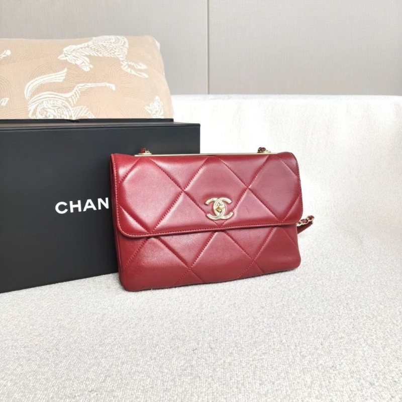 Chanel 紅金trendycc肩背包羊皮25*17*8 98新配件盒子塵袋-6