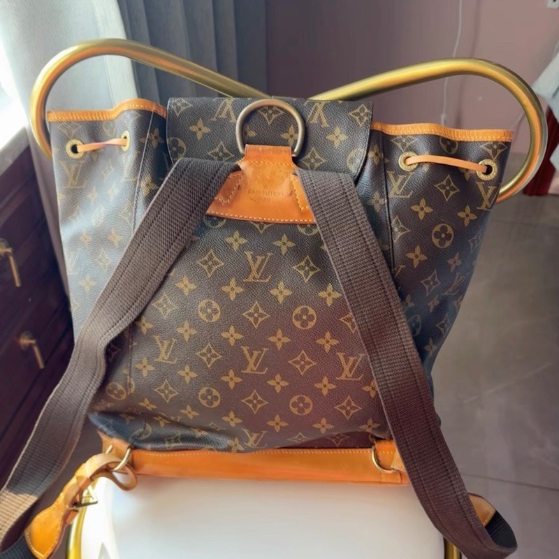 LV中古老花大號雙肩包-1