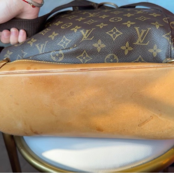 LV中古老花大號雙肩包-10