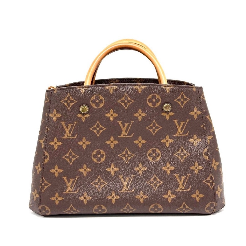 LV 經典老花蒙田BB手提斜背包30*19.5*13 98新配件塵袋 鎖鑰匙-4