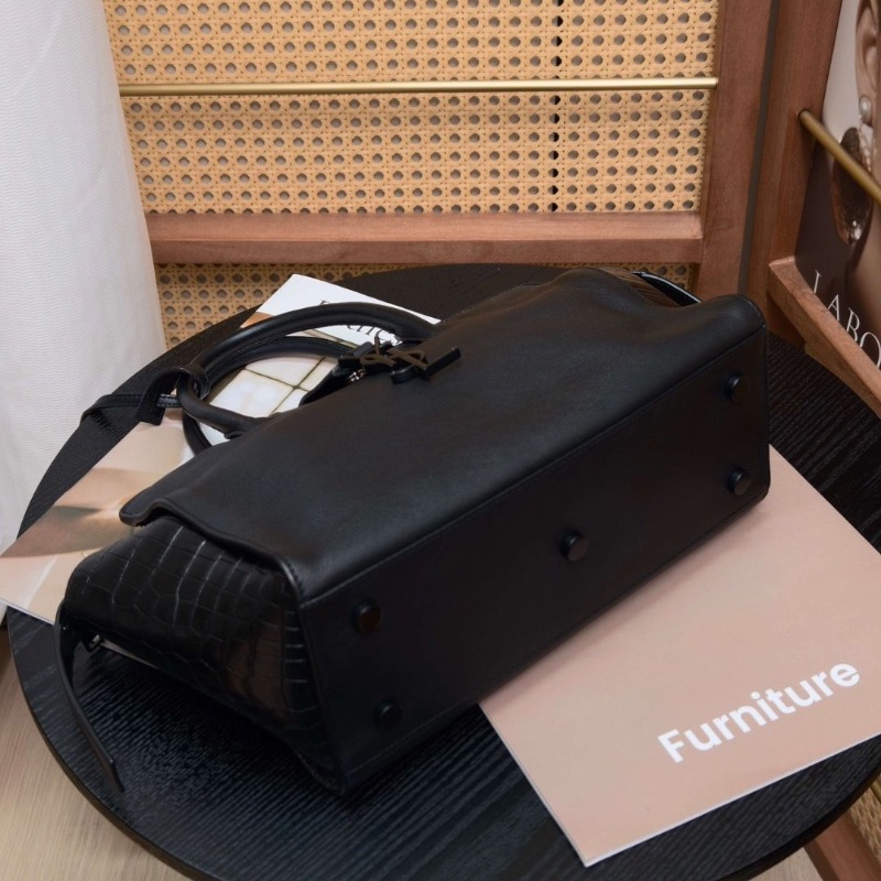 YSL黑色啞光扣Downtown Cabas小號手提斜背包 26*17*11 98新配件塵袋-3