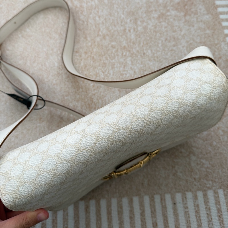 celine vintage 白色老花 海錨扣 盒子 Box 斜挎包 賽琳 macadam-2