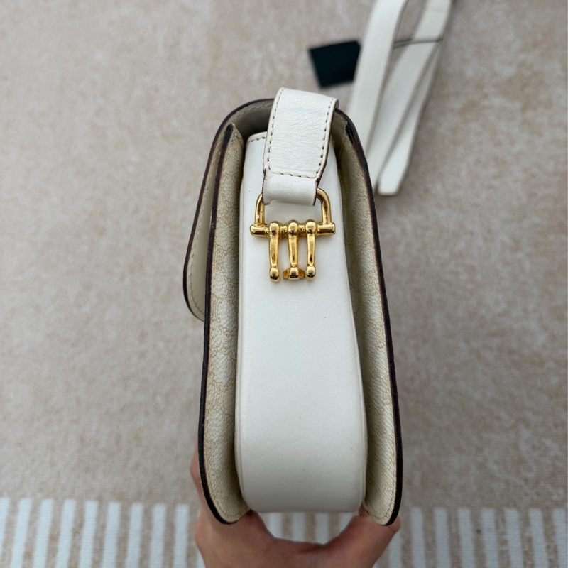 celine vintage 白色老花 海錨扣 盒子 Box 斜挎包 賽琳 macadam-5