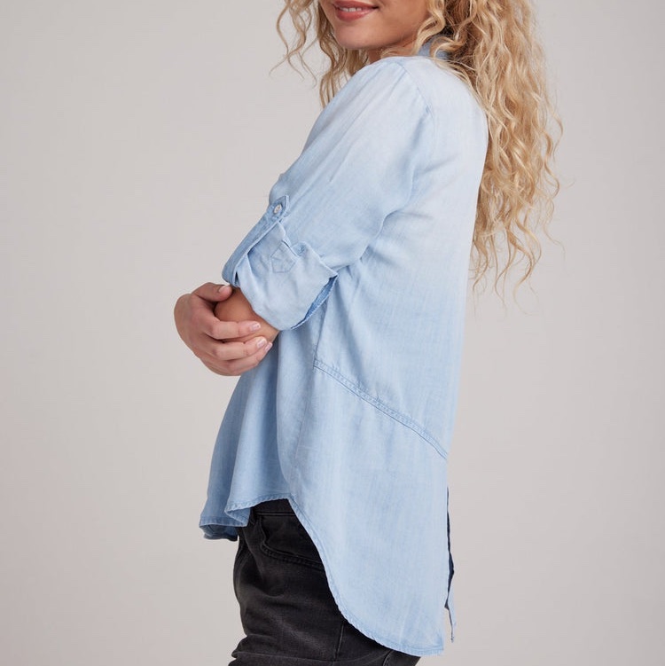 全新Bella Dahl 正品tencel質感軟牛仔上衣 M號-2