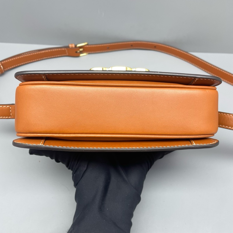 98新 celine賽琳teen凱旋門豆腐包老花拼棕/18*14*6cm/L7870-2