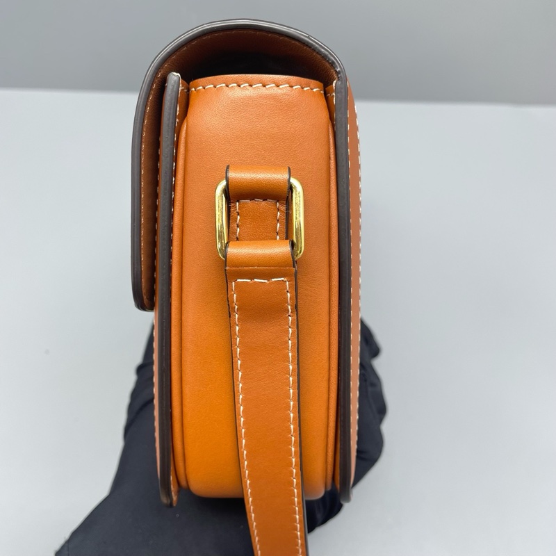 98新 celine賽琳teen凱旋門豆腐包老花拼棕/18*14*6cm/L7870-3