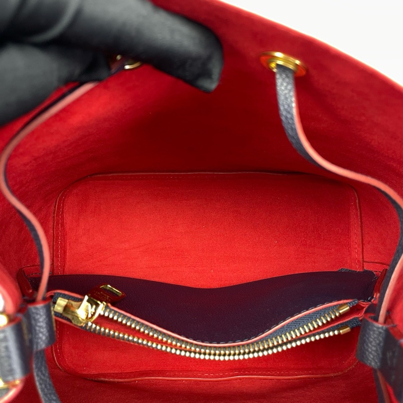 97新 LV全皮壓花水桶包深藍色21年芯片26*25*17cm-7