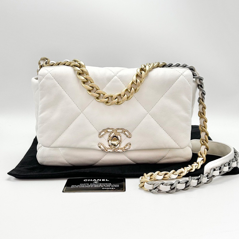 CHANEL 白金19bag小號肩背斜背包26*16*7.5 98新配件塵袋保卡-1
