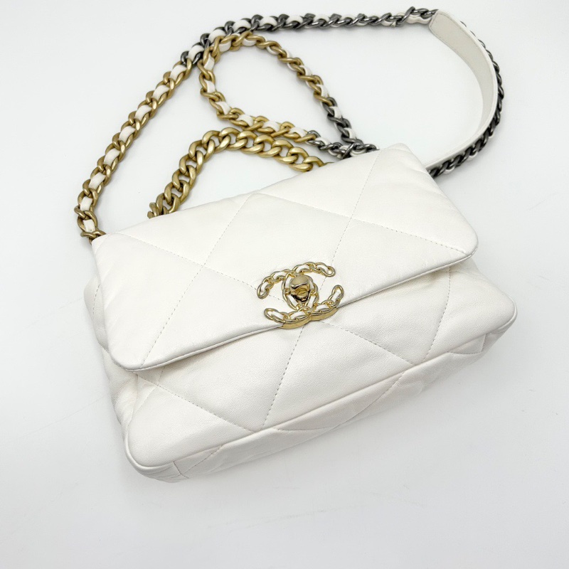 CHANEL 白金19bag小號肩背斜背包26*16*7.5 98新配件塵袋保卡-3