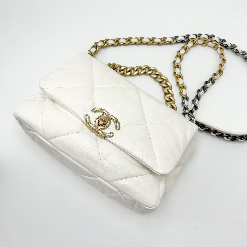 CHANEL 白金19bag小號肩背斜背包26*16*7.5 98新配件塵袋保卡-5