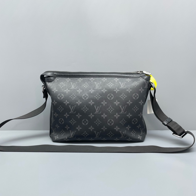 97新 LV奧德賽黑灰老花郵差包18年芯片/31*26*11cm/-1