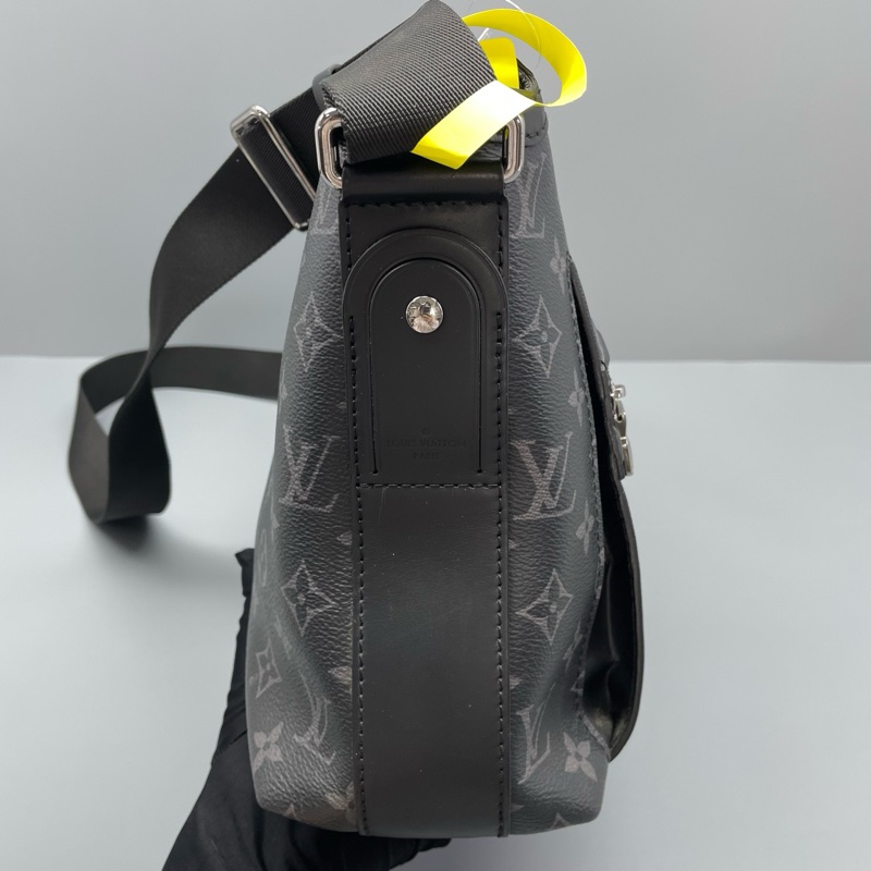 97新 LV奧德賽黑灰老花郵差包18年芯片/31*26*11cm/-6