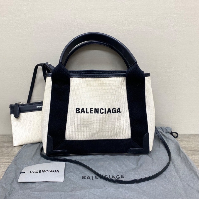 BALENCIAGA NAVY 徽標Logo子母手提肩背斜背包25*20*7.5 98新配件塵袋-1