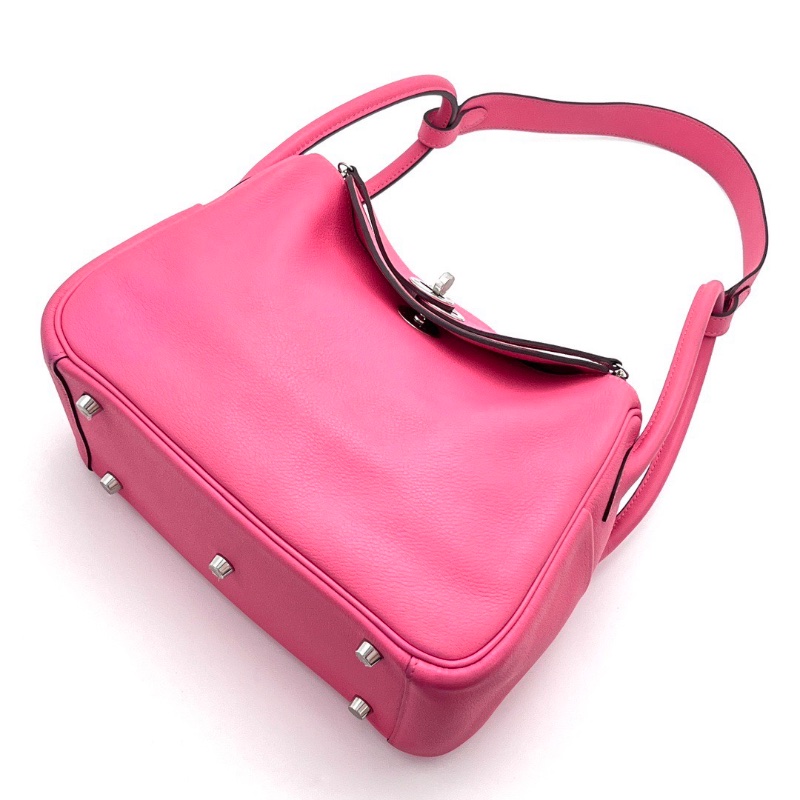 HERMES 唇膏粉銀扣 Lindy26手提肩背包26*17*13 98新配件盒子塵袋毛氈布-3