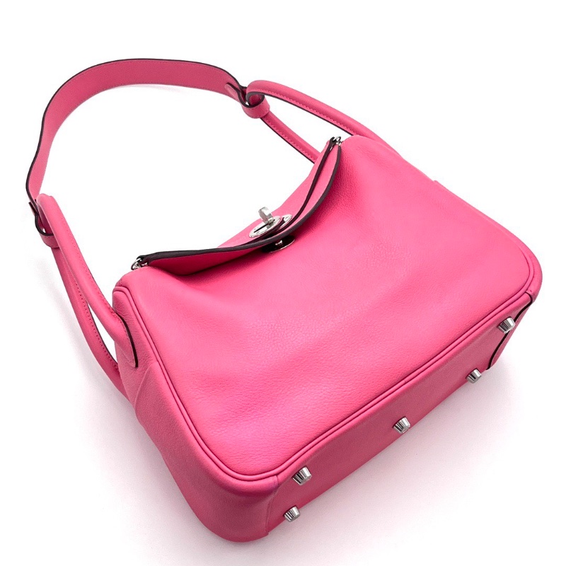 HERMES 唇膏粉銀扣 Lindy26手提肩背包26*17*13 98新配件盒子塵袋毛氈布-5