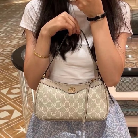 GUCCI Ophidia老花雙G手提腋下包25*13*6 98新配件塵袋