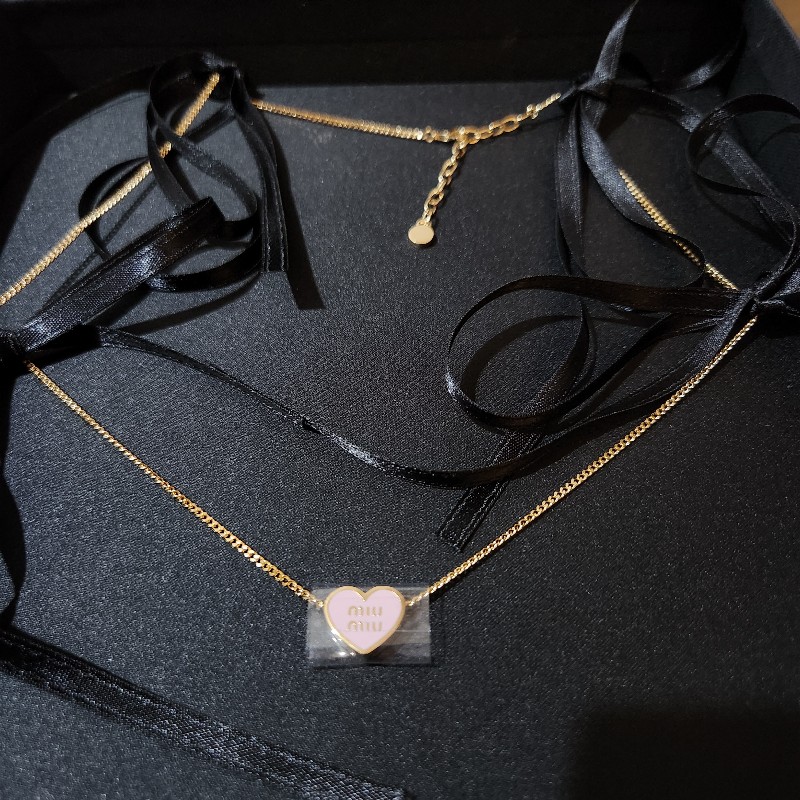 miu miu 粉愛心項鍊-0