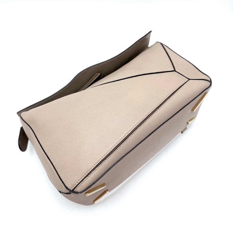 LOEWE puzzle沙色金扣 中號拼圖手提斜背包 29*14*19.5 98新配件塵袋-2