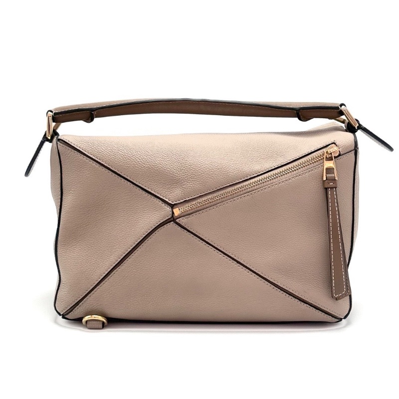 LOEWE puzzle沙色金扣 中號拼圖手提斜背包 29*14*19.5 98新配件塵袋-6