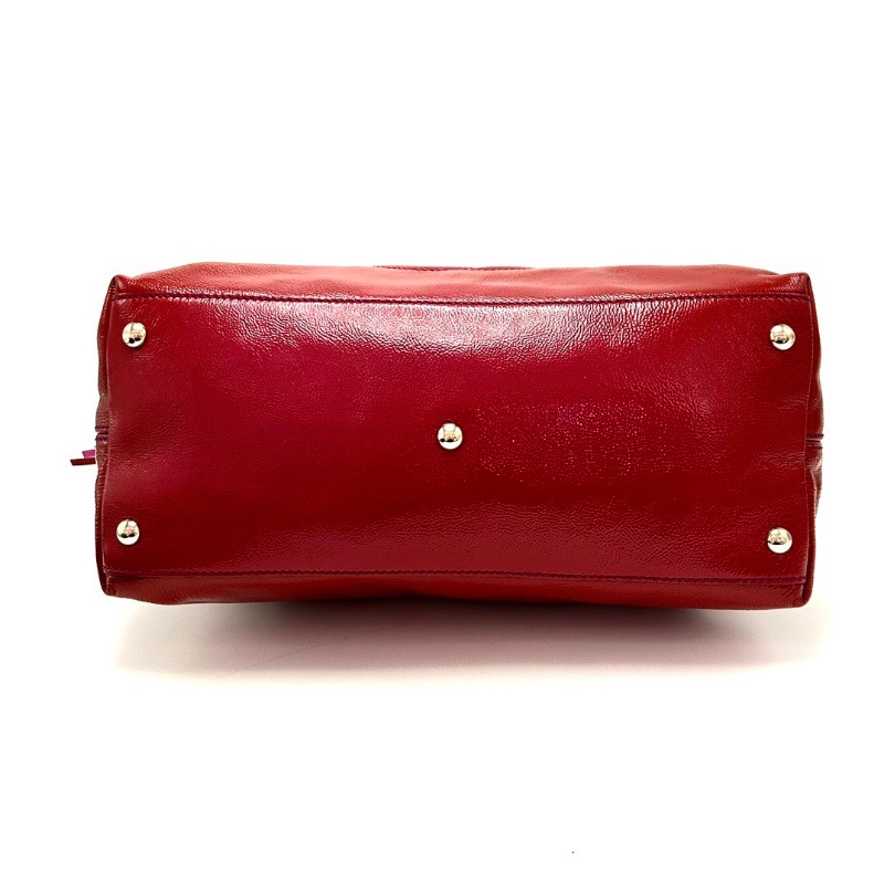 GUCCI 紅色漆皮流蘇手提肩背包32*22*15 98新配件塵袋-4