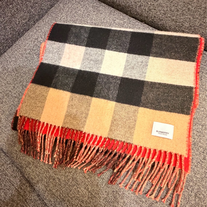 BURBERRY雙面大格紋圍巾-0