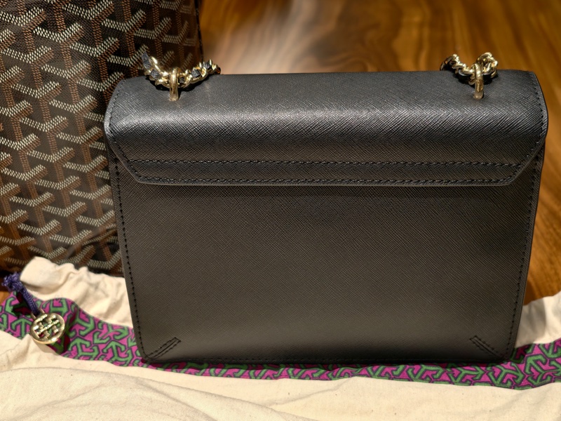 經典款 Tory Burch Emerson 黑金防刮鏈條包-4