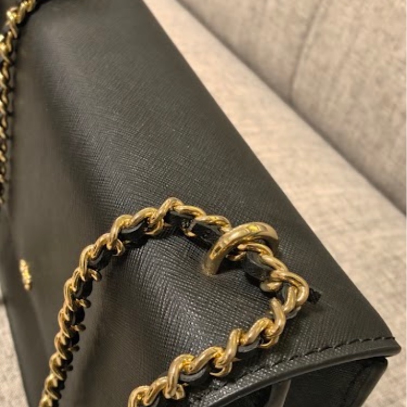 經典款 Tory Burch Emerson 黑金防刮鏈條包-25