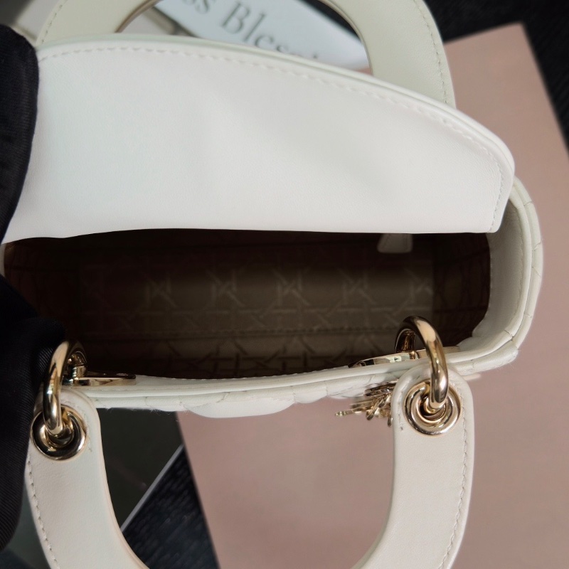 DIOR白金三格黛妃手提肩背斜背包17*15*7 98新配件塵袋 保卡-2