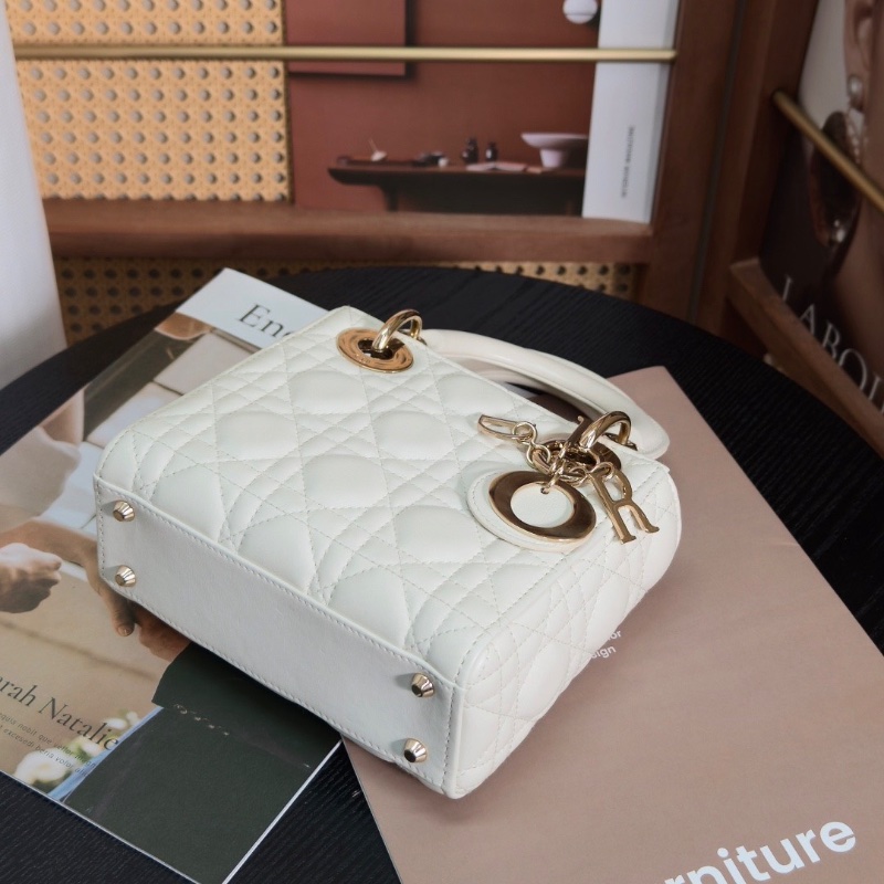 DIOR白金三格黛妃手提肩背斜背包17*15*7 98新配件塵袋 保卡-5