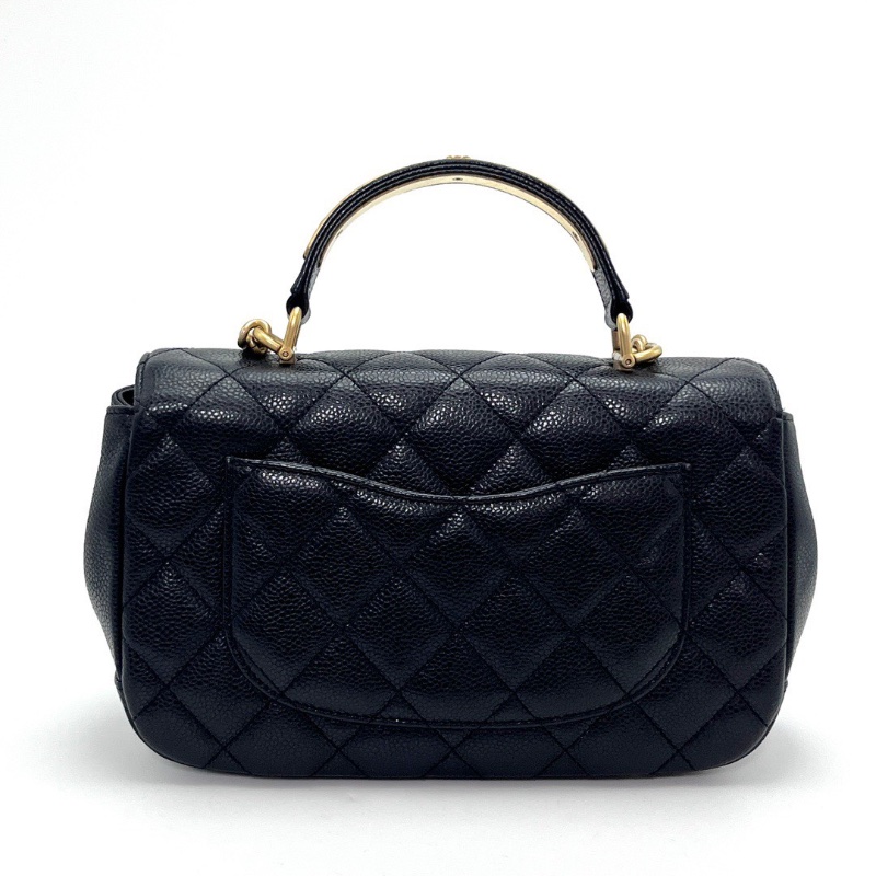 CHANEL黑金荔枝牛皮手提肩背包23*15*7 98新配件盒子塵袋-6