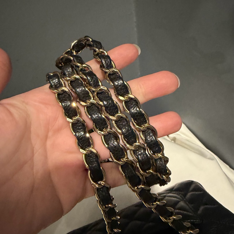 絕版 Chanel 香奈兒 荔枝牛皮 CF20 炭黑 金釦-17