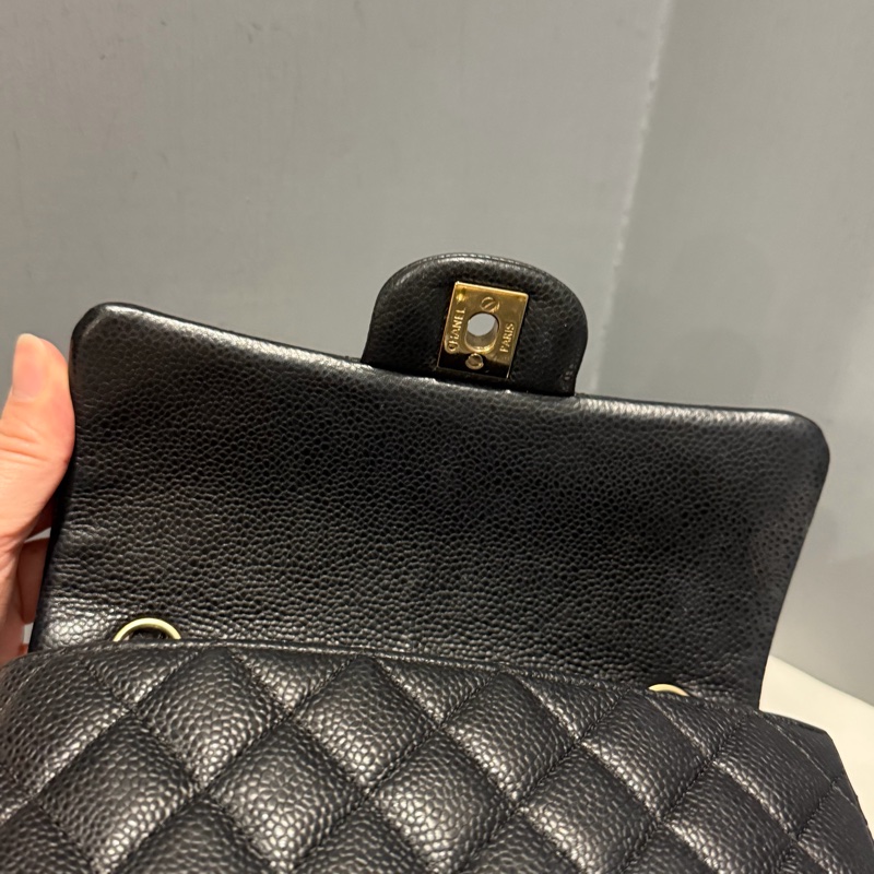 絕版 Chanel 香奈兒 荔枝牛皮 CF20 炭黑 金釦-41