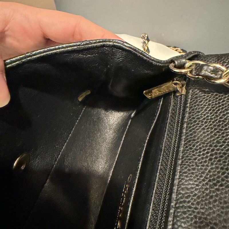 絕版 Chanel 香奈兒 荔枝牛皮 CF20 炭黑 金釦-42