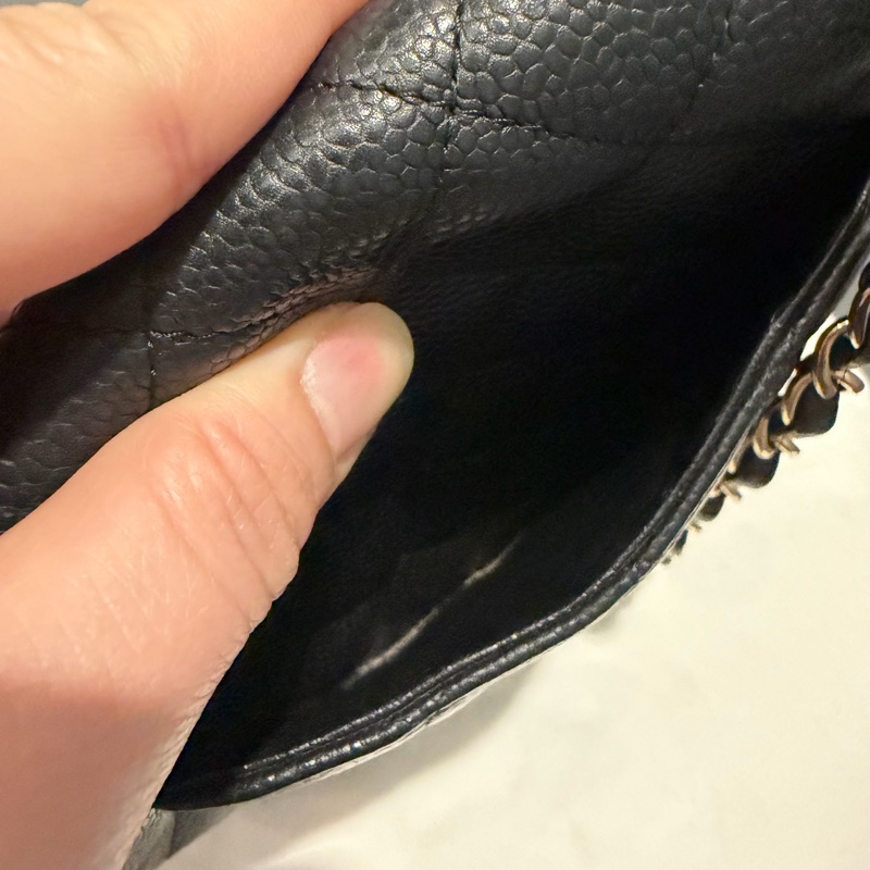 絕版 Chanel 香奈兒 荔枝牛皮 CF20 炭黑 金釦-47