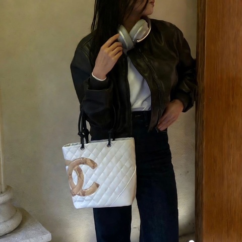 CHANEL康鵬拼皮菜籃子手提包 20*22*11.5 98新配件塵袋保卡