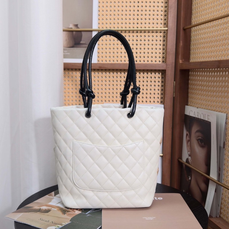 CHANEL康鵬拼皮菜籃子手提包 20*22*11.5 98新配件塵袋保卡-6