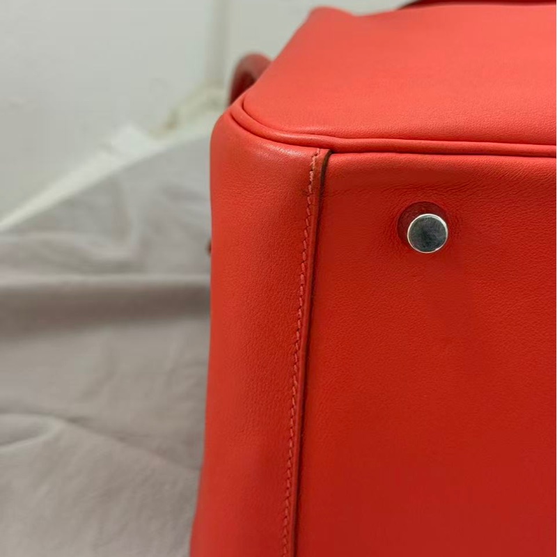 🌈Hermes❤️Lindy 30❤️心紅色銀扣🌟99新🌟Swift皮🌟愛馬仕🌟-5