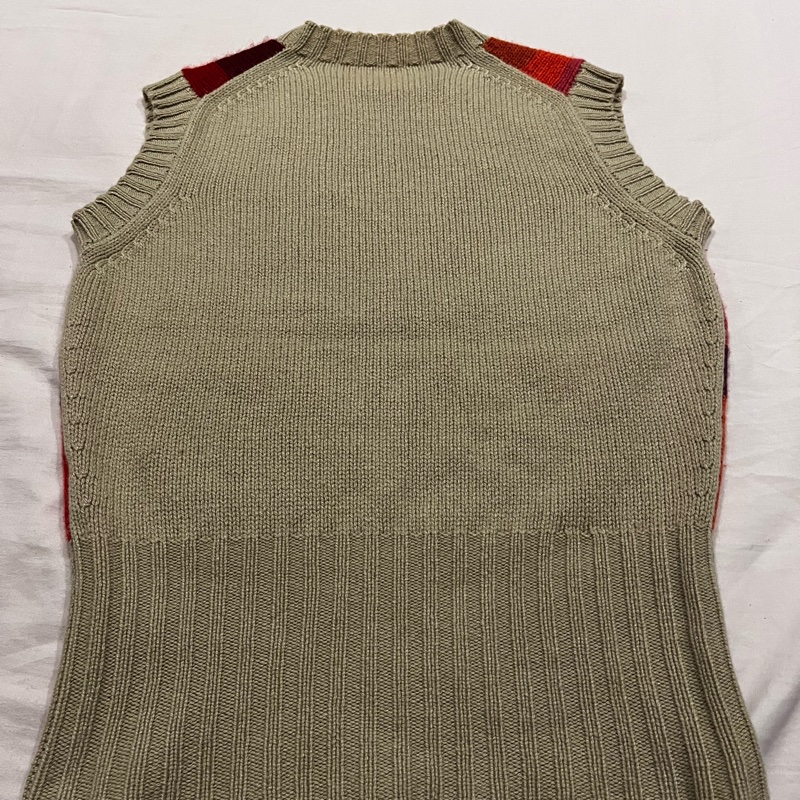 香奈兒100%cashmere格紋背心-1