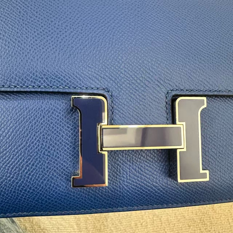 🌈Hermes💙Mini Constance 19💙深藍色琺瑯扣🌟98新🌈Epsom皮🌟愛馬仕🌟-2