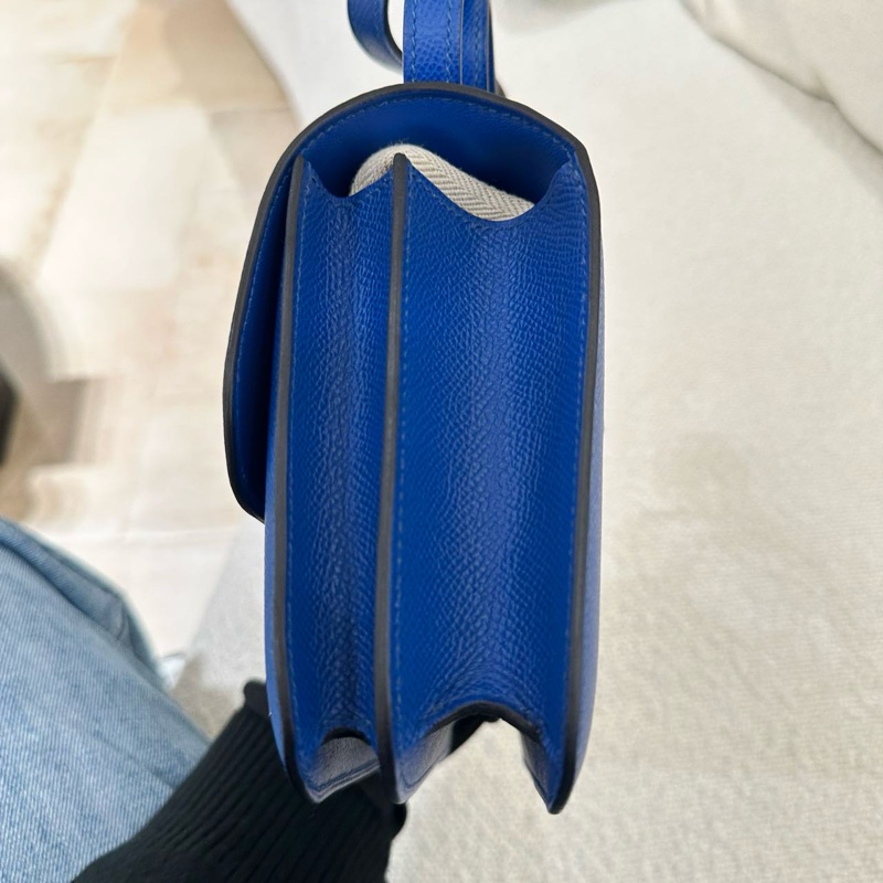 🌈Hermes💙Mini Constance 19💙深藍色琺瑯扣🌟98新🌈Epsom皮🌟愛馬仕🌟-3