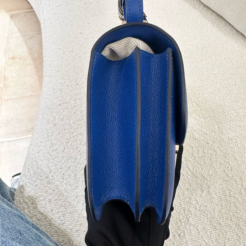 🌈Hermes💙Mini Constance 19💙深藍色琺瑯扣🌟98新🌈Epsom皮🌟愛馬仕🌟-4