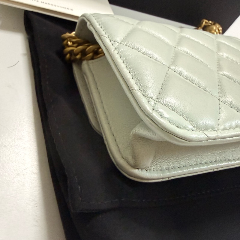 Chanel 山茶花17 cm mini手機包/肩背包 山茶花金色可調節扣-26