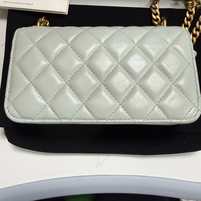 Chanel 山茶花17 cm mini手機包/肩背包 山茶花金色可調節扣-28