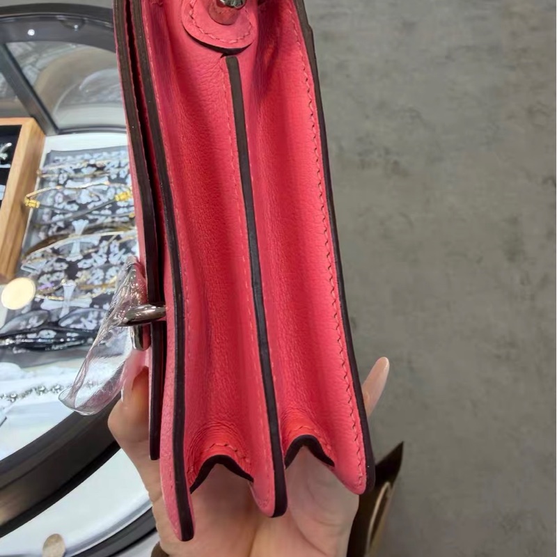 🌈Mini Roulis 19💗8W唇膏粉銀扣💗99新🌈Evercolor皮🌟豬鼻子🌟愛馬仕🌟-5