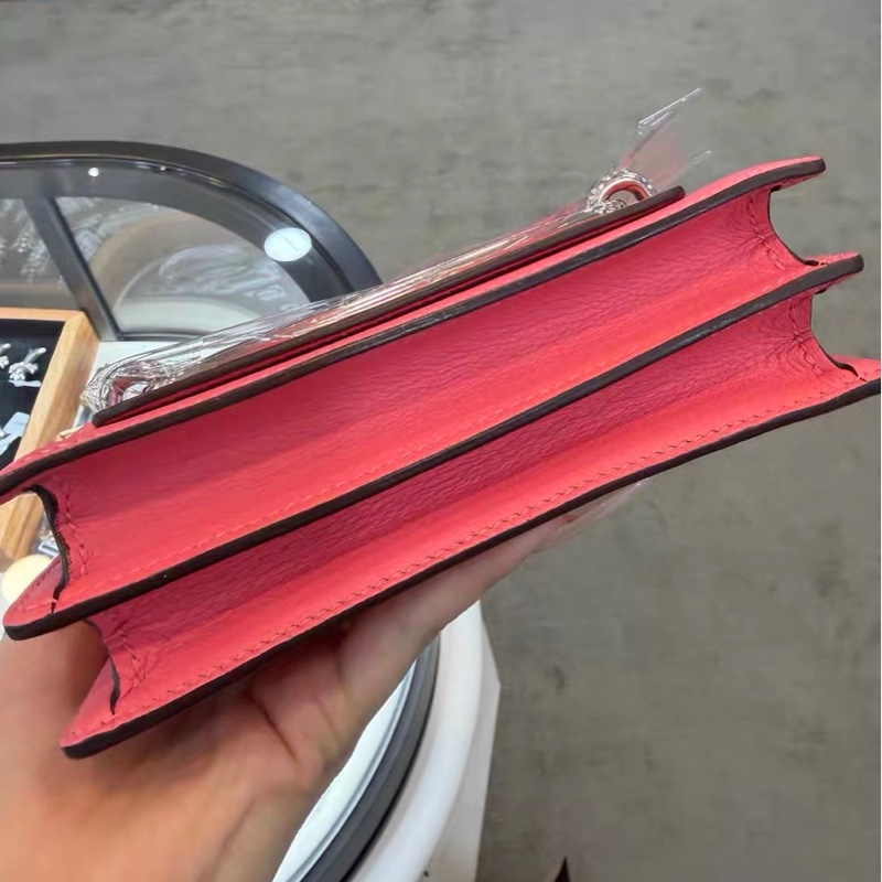 🌈Mini Roulis 19💗8W唇膏粉銀扣💗99新🌈Evercolor皮🌟豬鼻子🌟愛馬仕🌟-7