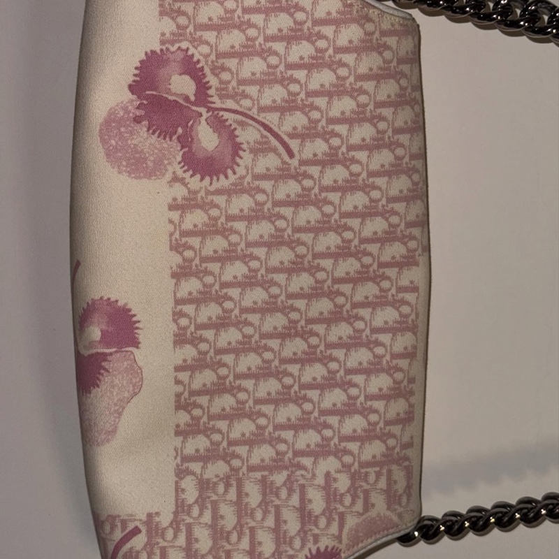 Vintage Dior稀有款粉色老花腋下包-6